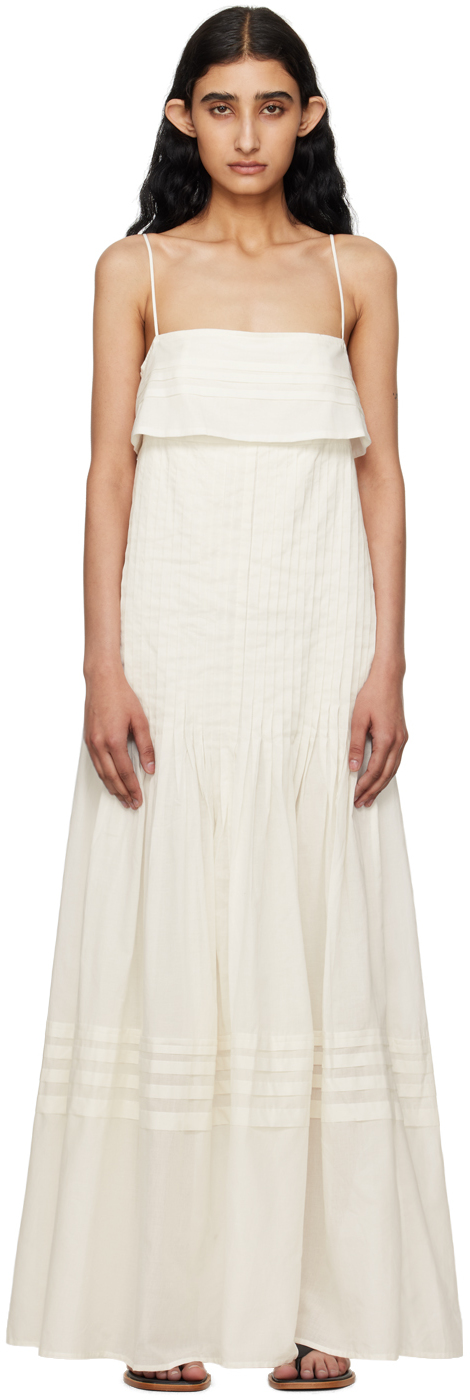Shop Staud Off-white Kristina Maxi Dress In Ivy Ivory