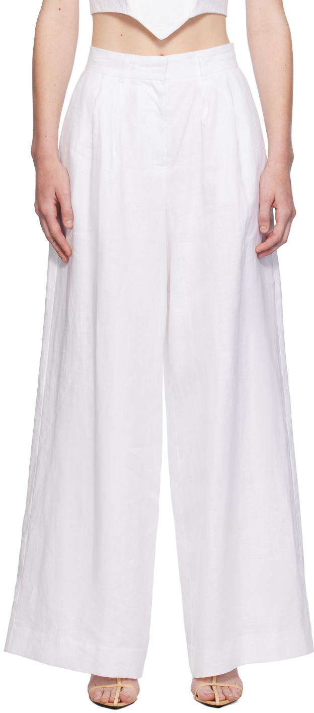 Shop Staud White Sasha Trousers In Wht White