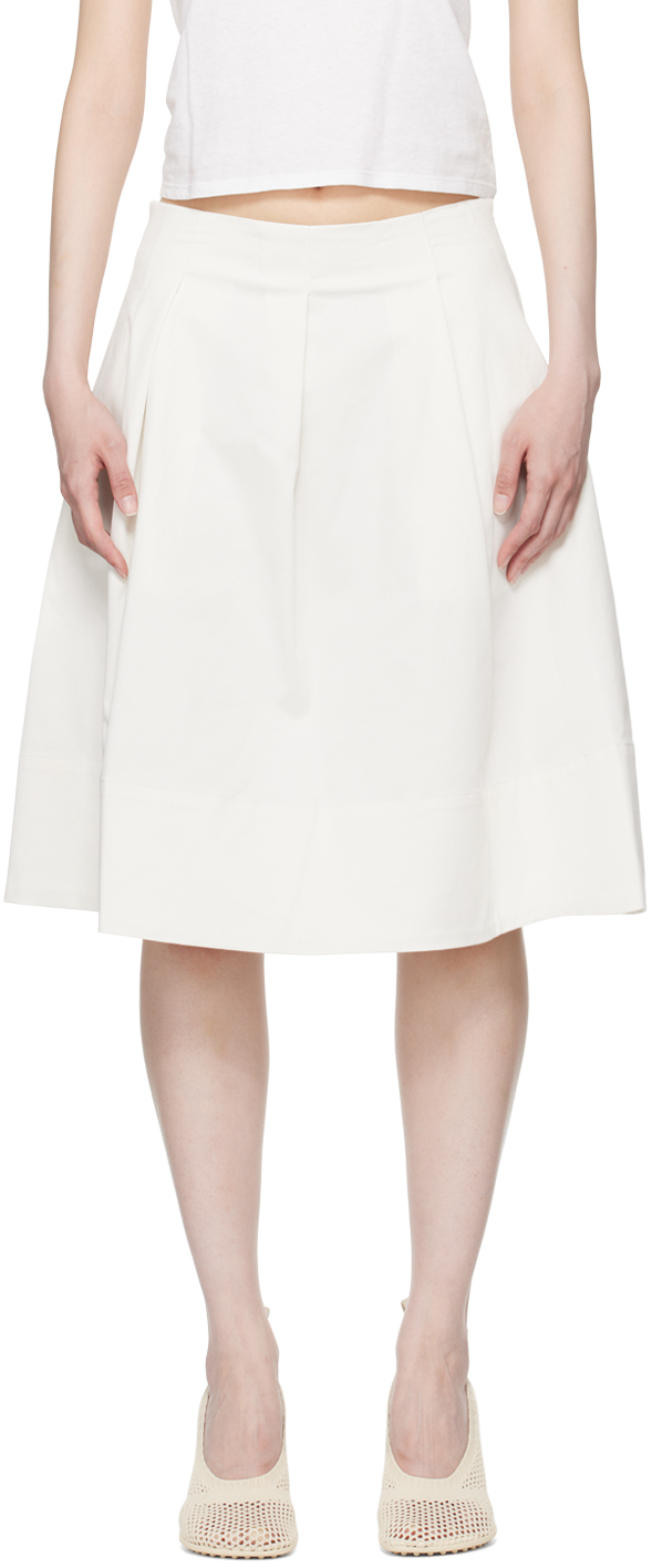 Shop Staud Off-white London Midi Skirt In Ivy Ivory