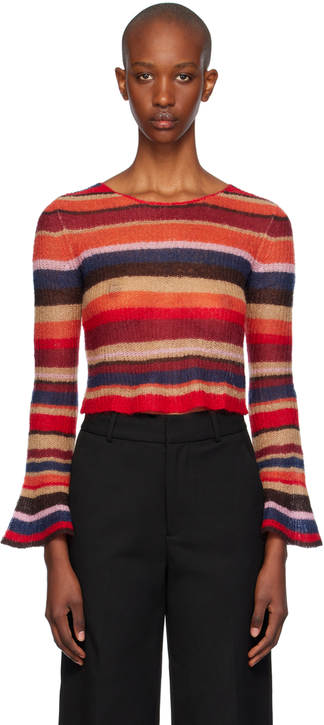 Shop Staud Multicolor Parker Sweater In Atfs Autumnal Faded