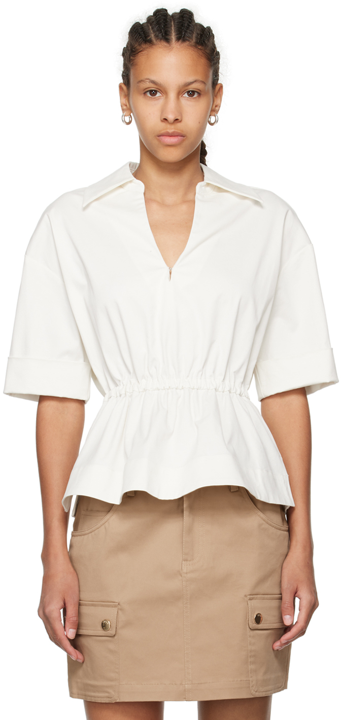 Shop Staud Off-white Bristol Blouse In Ivy Ivory