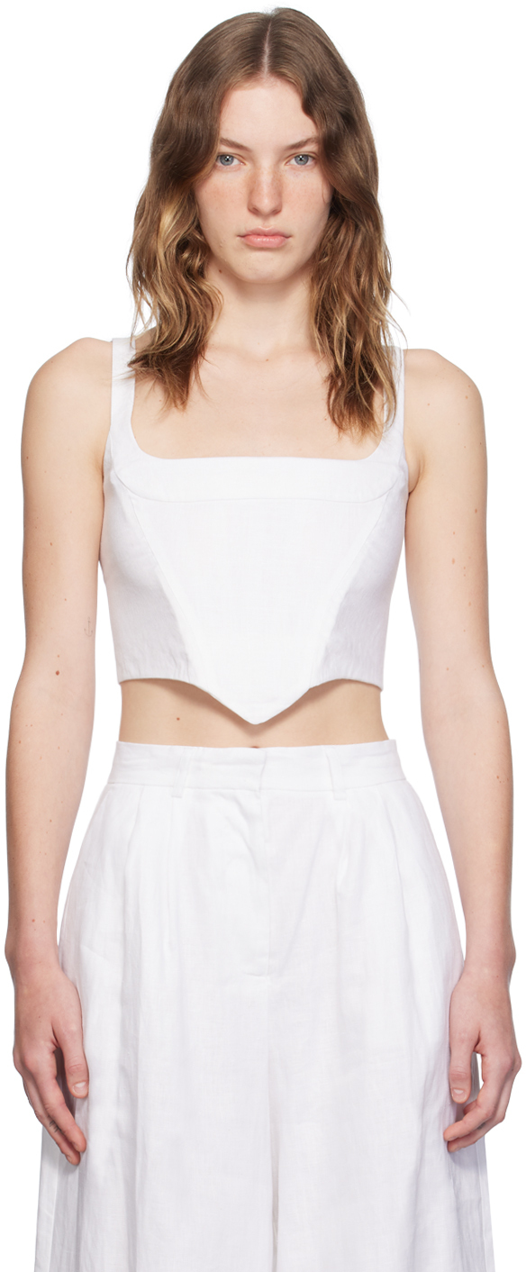 Staud: White Vaga Tank Top | SSENSE