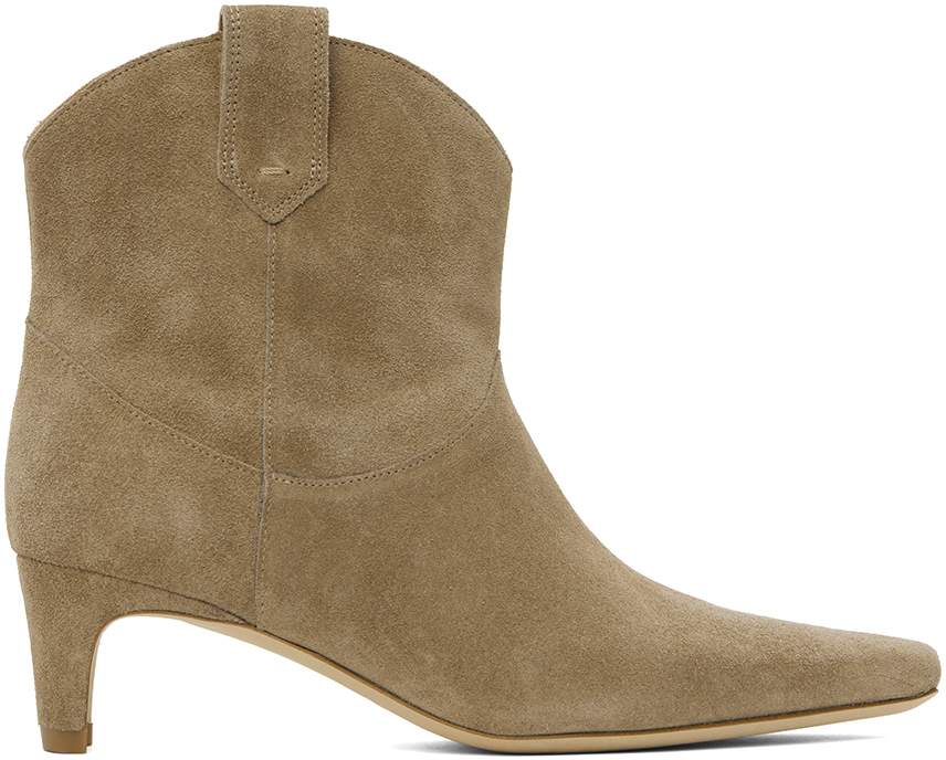 Taupe Western Wally Ankle Boots