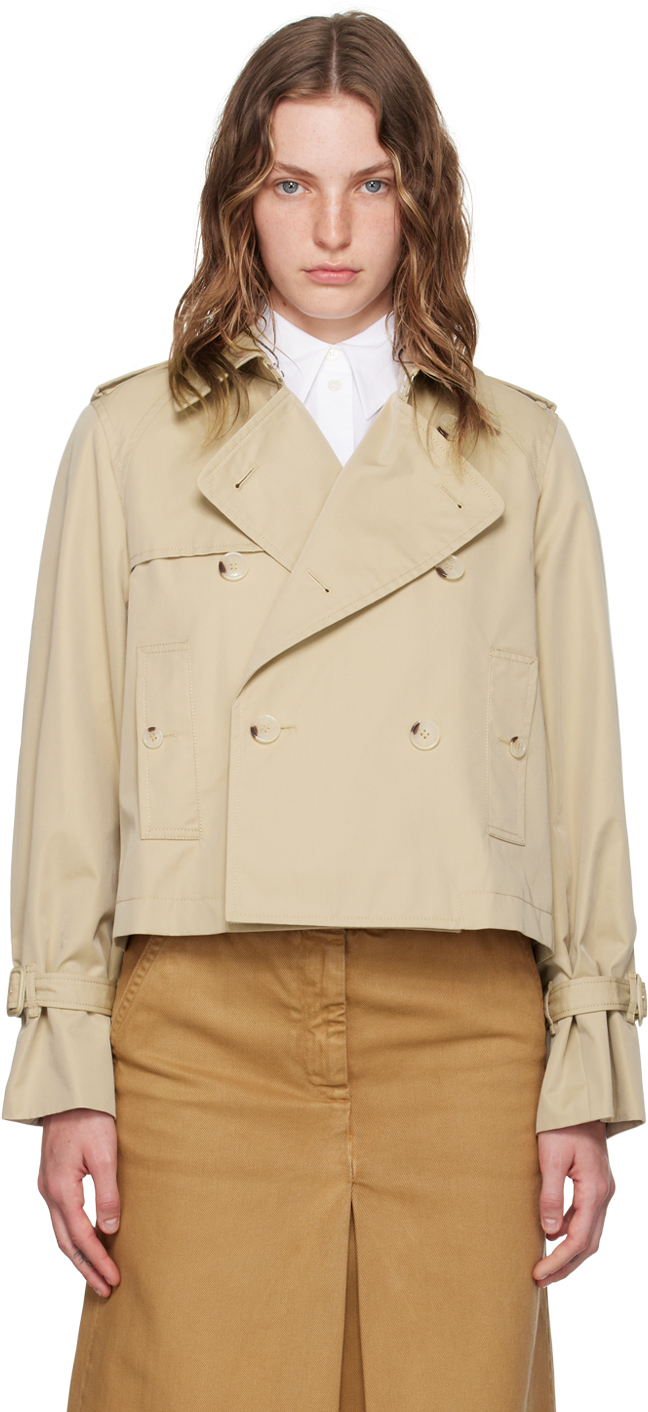 Beige Kenzo Paris Short Trench Coat