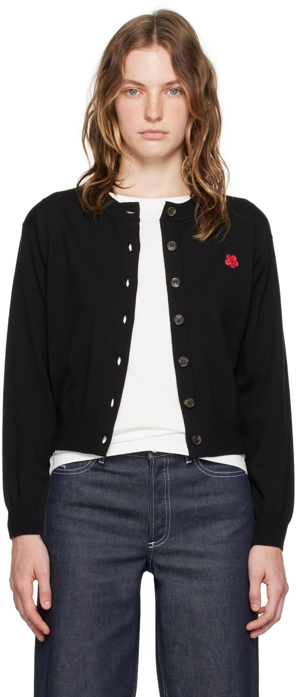 Shop Kenzo Black  Paris Boke Flower Cardigan In 99j Black