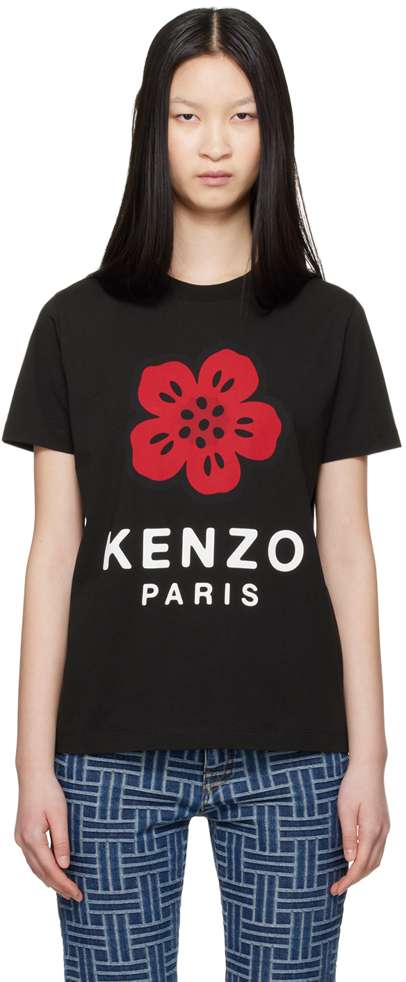 Black Kenzo Paris Boke Flower T-Shirt