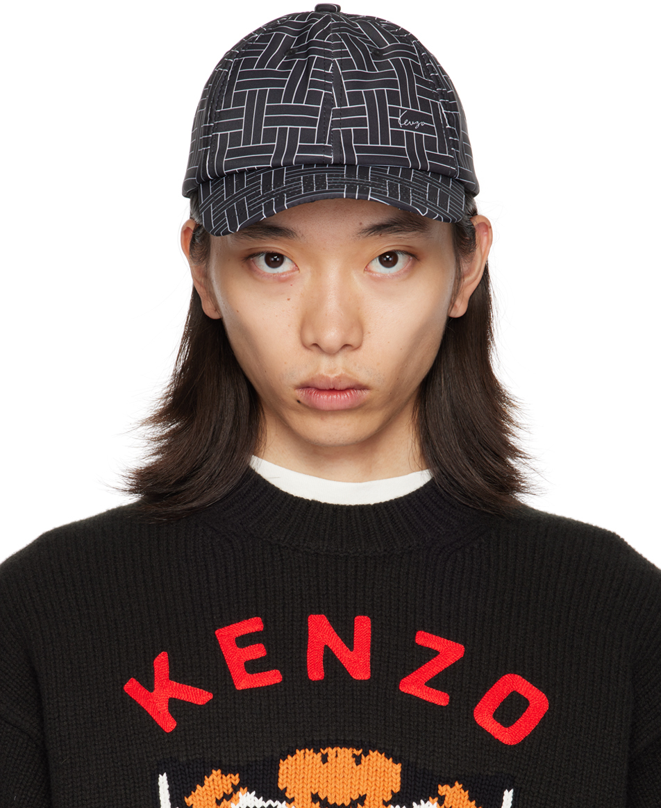 KENZO BLACK KENZO PARIS 'KENZO STAMP' CAP 