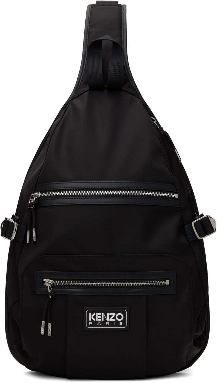 Black Kenzo Paris 'KENZOGRAPHY' One Shoulder Backpack