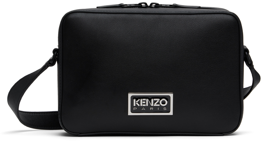 Black Kenzo Paris 'KENZOGRAPHY' Leather Bag