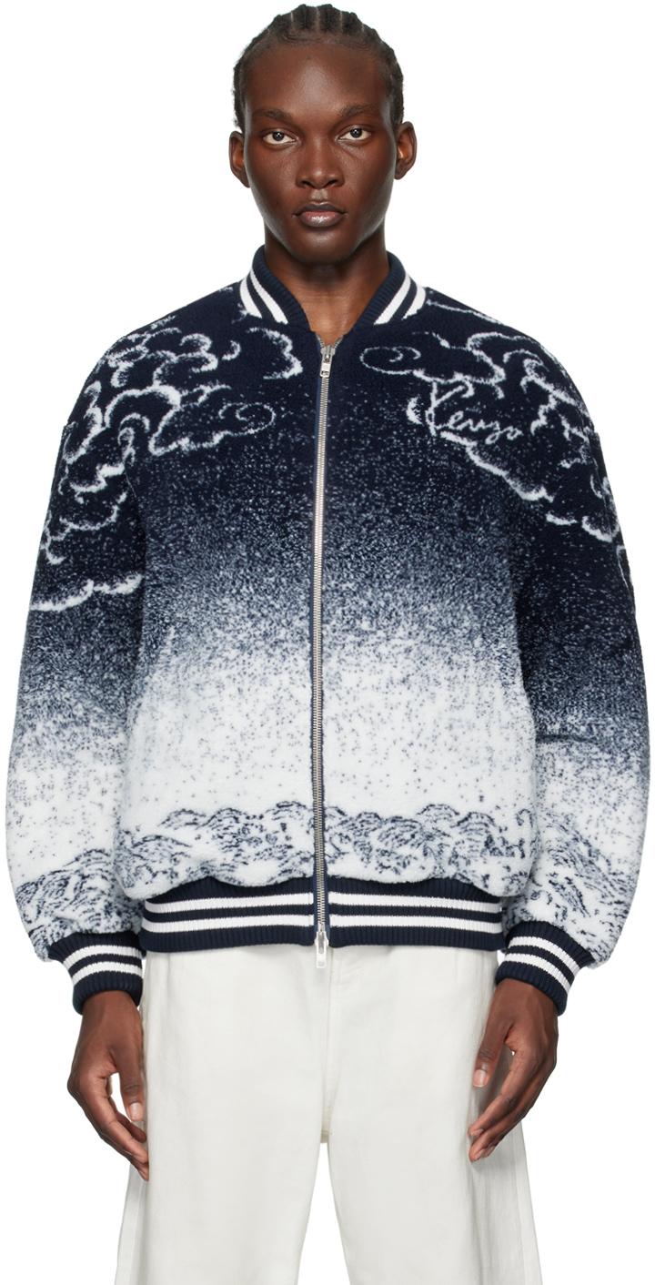 Kenzo: Navy Kenzo Paris Cloud Tiger Bomber Jacket | SSENSE Canada