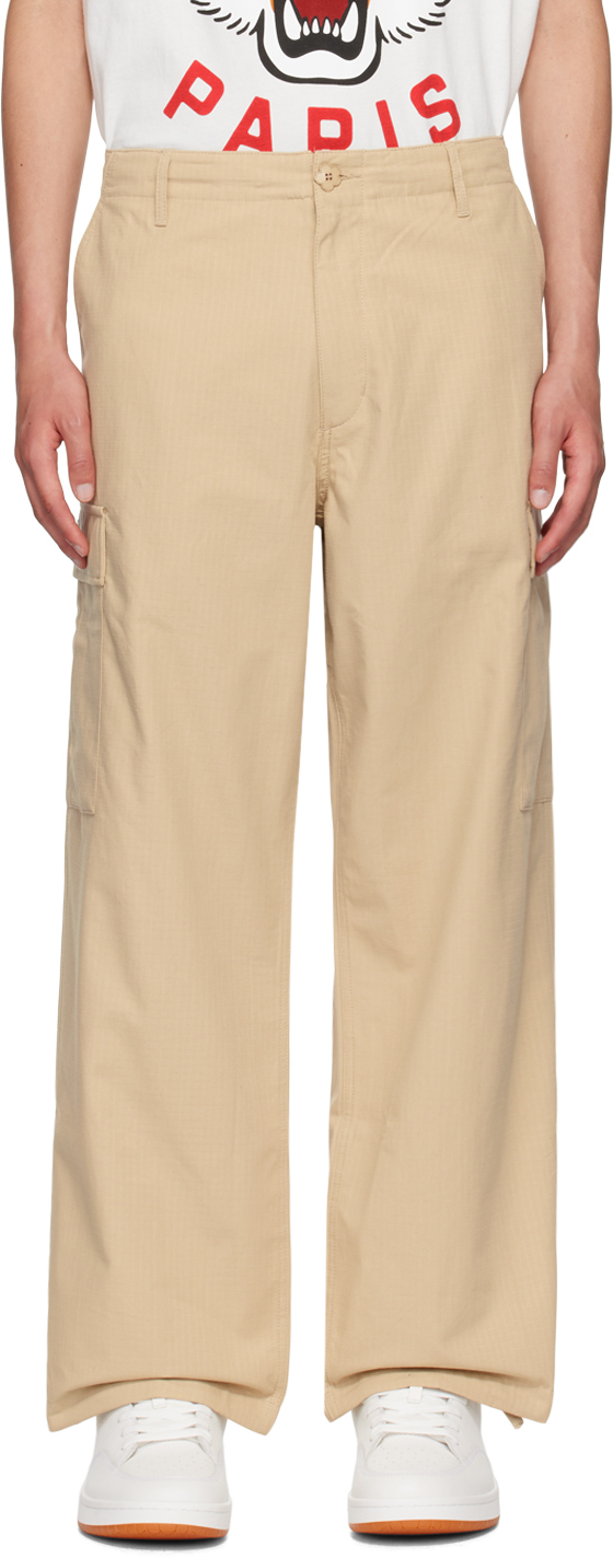 Shop Kenzo Beige  Paris Workwear Cargo Pants