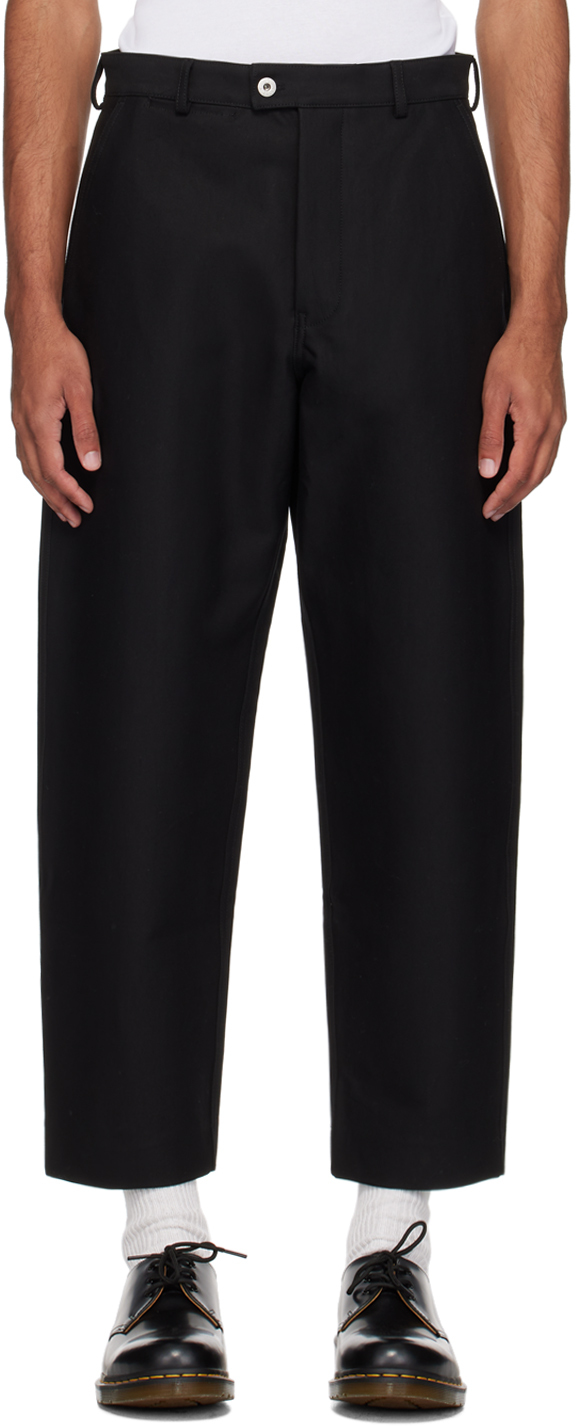 Shop Kenzo Black  Paris Tapered Straight Trousers