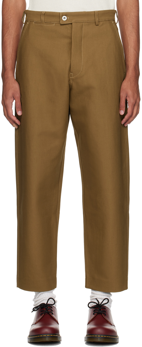 Brown Kenzo Paris Tapered Straight Trousers