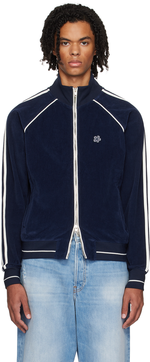 Shop Kenzo Blue  Paris 'boke Flower' Track Jacket In Midnight Blue