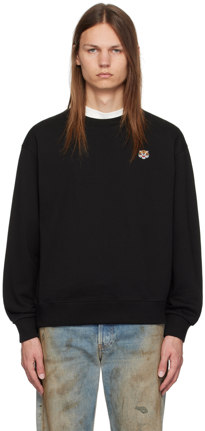 Shop Kenzo Black  Paris Lucky Tiger Sweatshirt