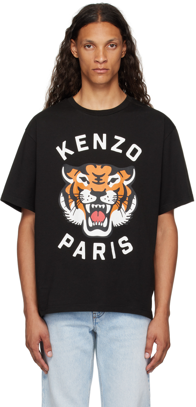 Black Kenzo Paris Lucky Tiger T-Shirt