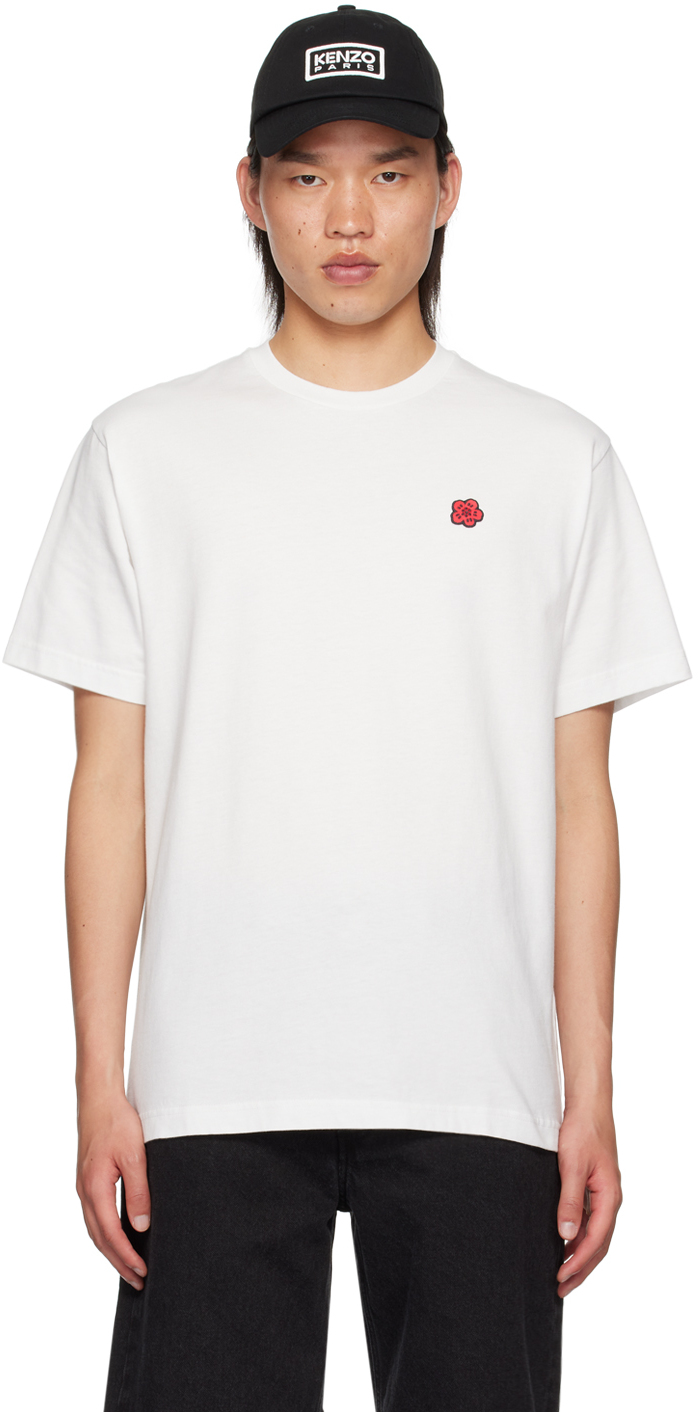 Shop Kenzo White  Paris Boke Flower T-shirt In Off White