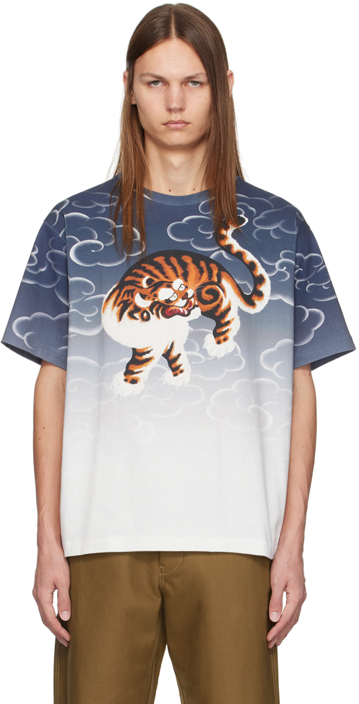 Blue Kenzo Paris Cloud Tiger T-Shirt