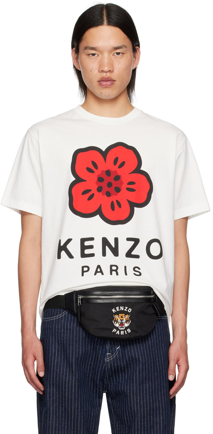 Shop Kenzo White  Paris Boke Flower T-shirt In Off White