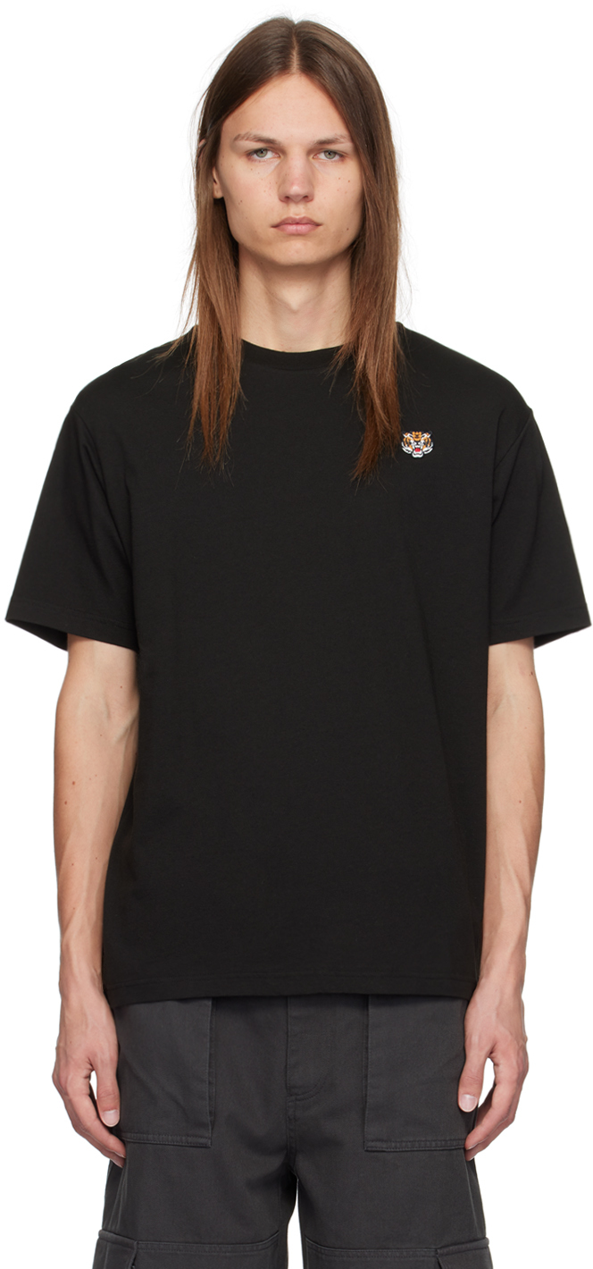 Shop Kenzo Black  Paris Lucky Tiger T-shirt In 99j Black