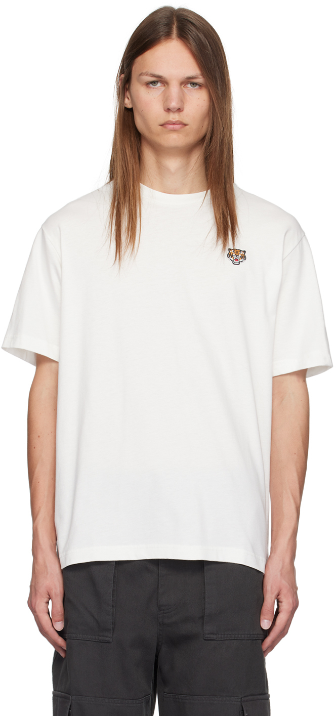 Shop Kenzo White  Paris Lucky Tiger T-shirt In 02 Off White