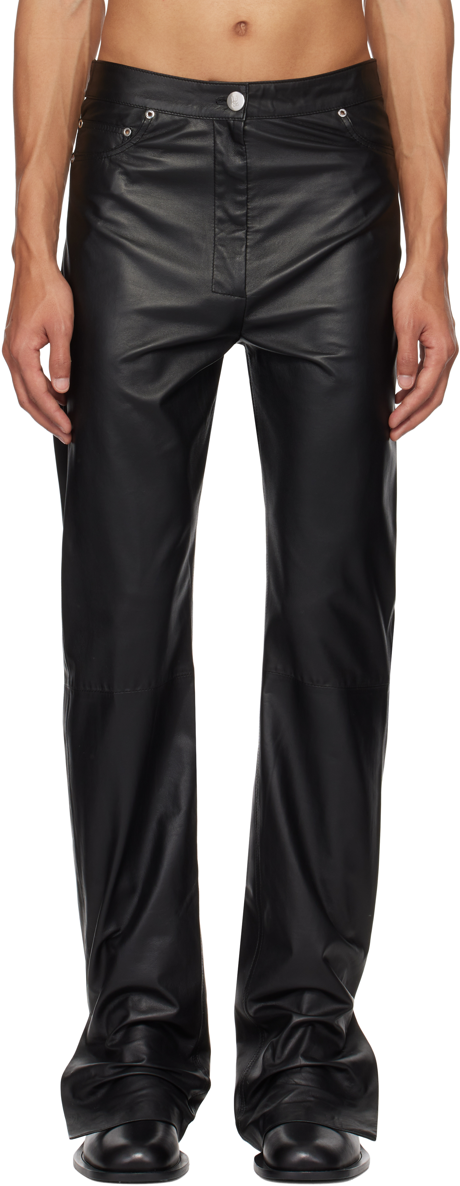 Black Alistair Leather Pants