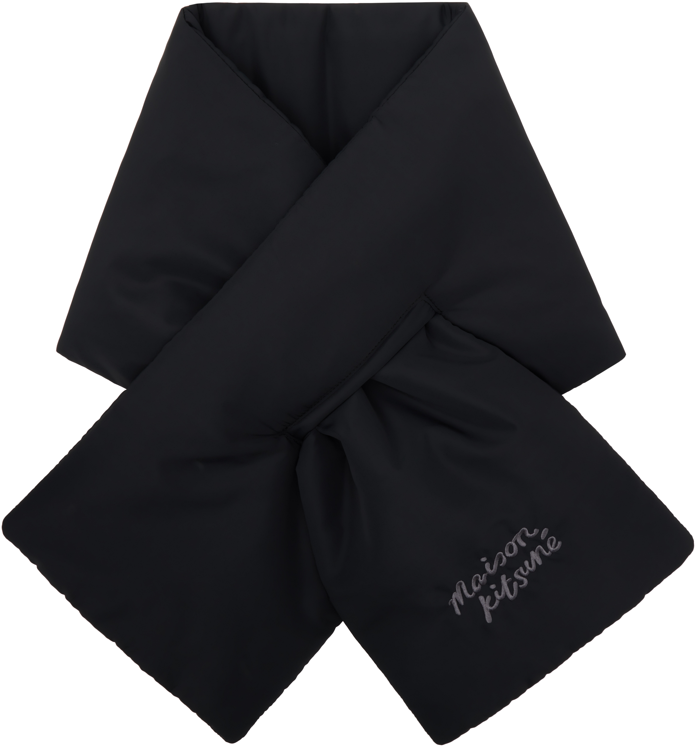 Maison Kitsuné Black Puffer Scarf