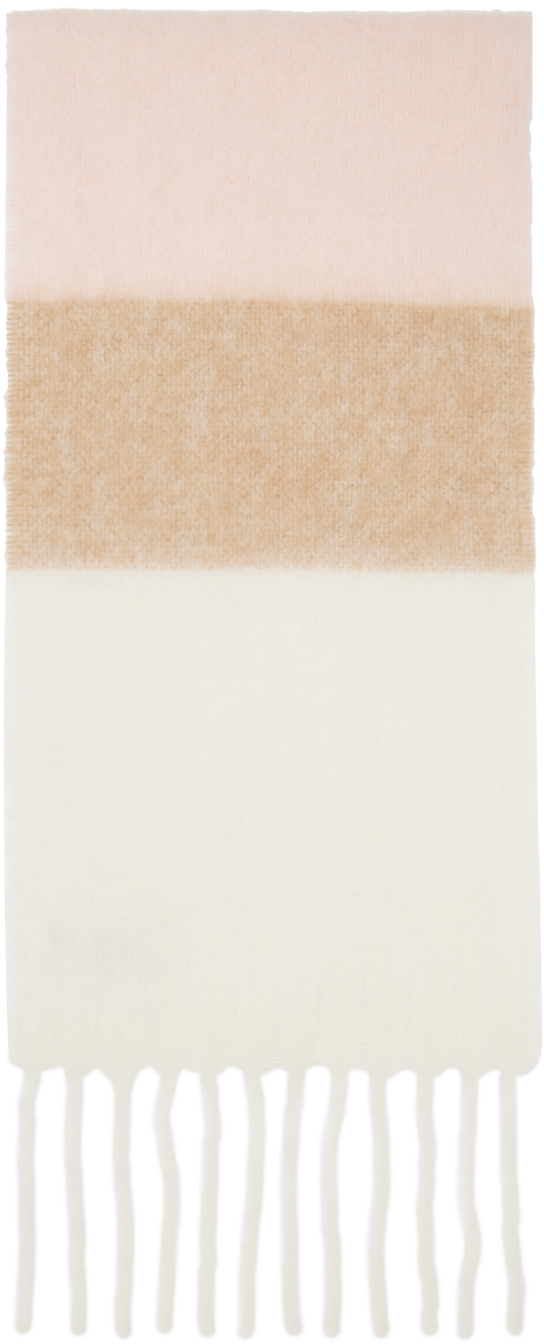 Shop Maison Kitsuné Multicolor Baby Alpaca Scarf In P628 Pasture Rose