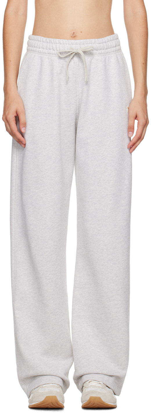 Maison Kitsuné Gray Baby Fox Patch Lounge Pants In H120 Light Grey Mela