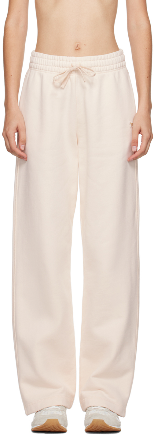Maison Kitsuné Off-white Baby Fox Patch Lounge Pants In P705 Fresh Cotton