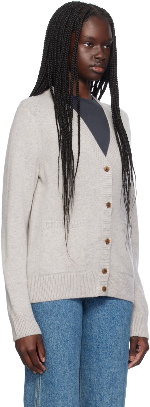 MAISON KITSUNÉ GRAY BABY FOX CARDIGAN