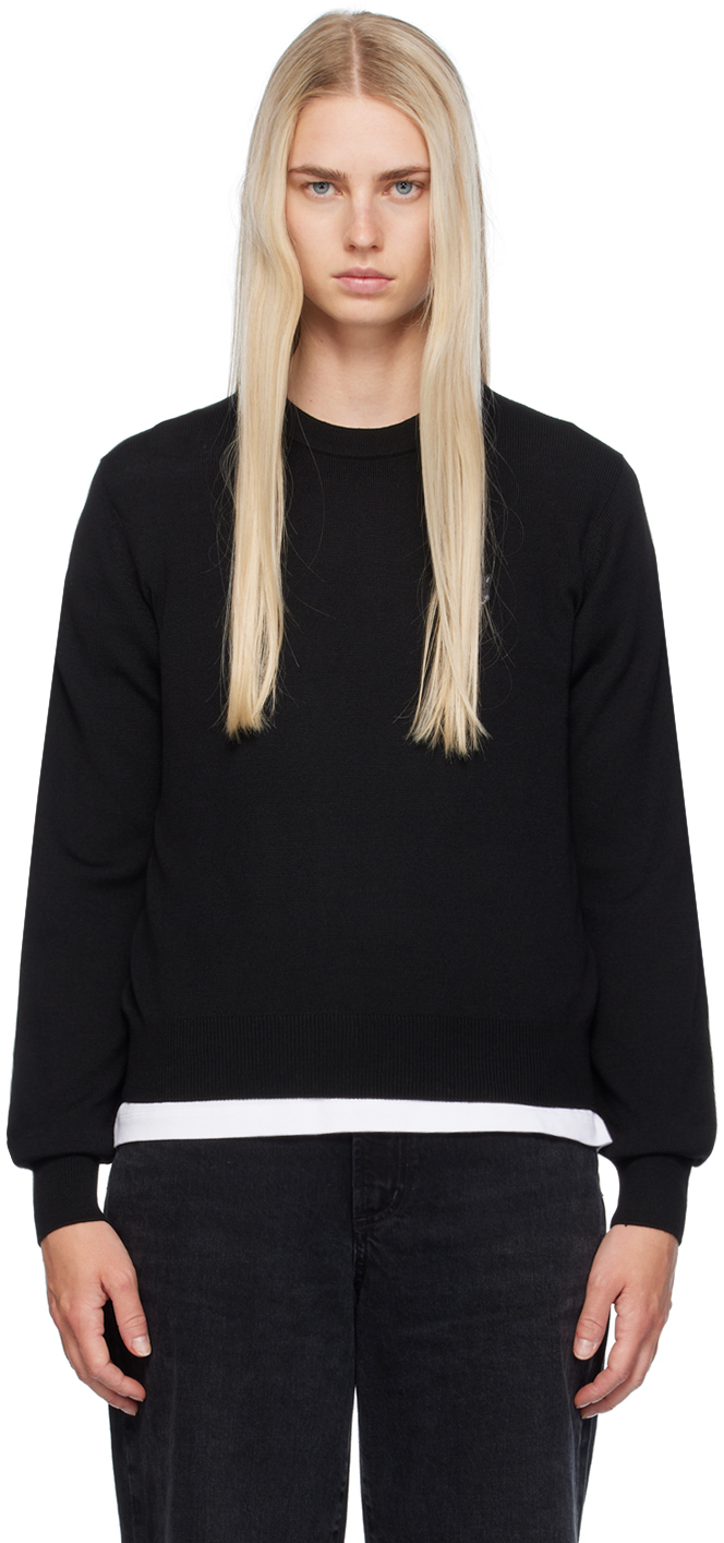 Shop Maison Kitsuné Black Bold Fox Head Sweater In P199 Black