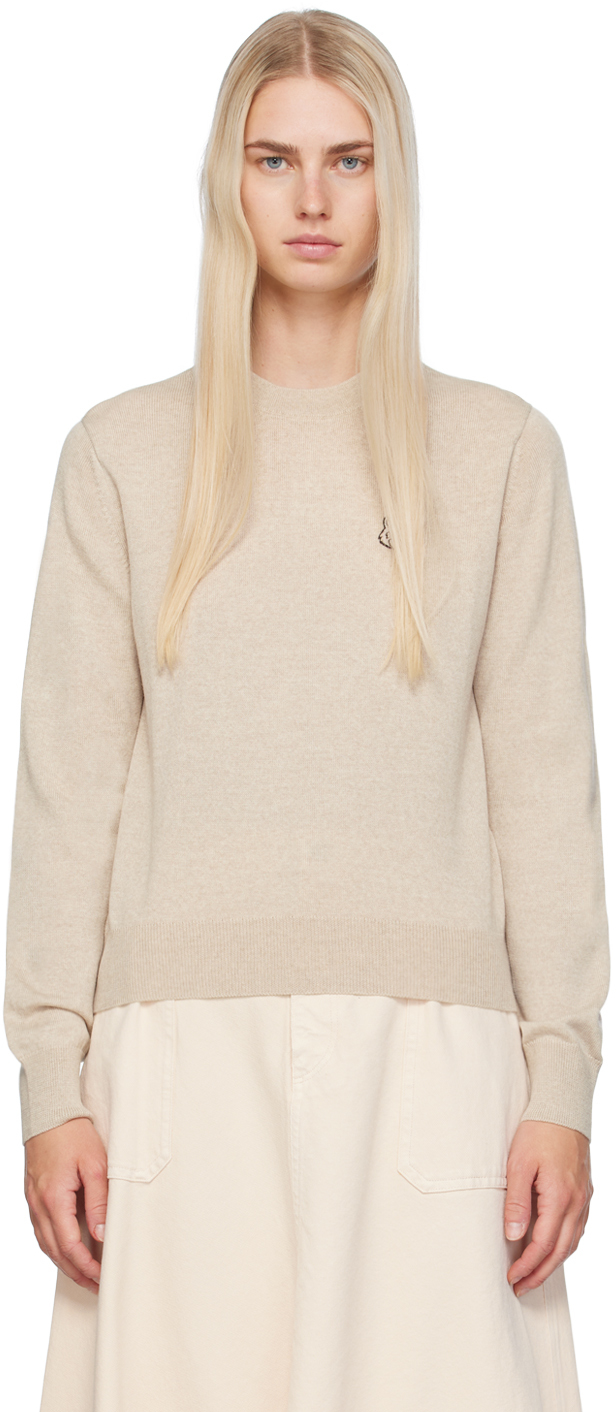 Shop Maison Kitsuné Beige Bold Fox Head Sweater In H218 Light Beige