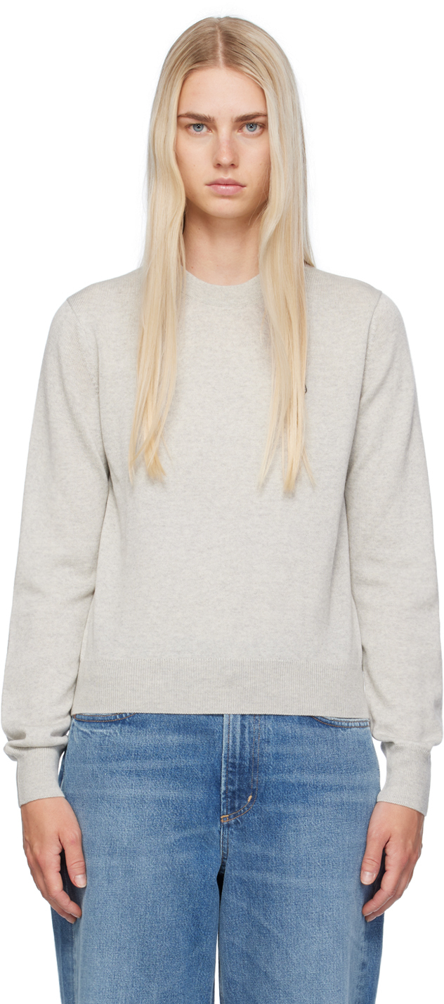 Shop Maison Kitsuné Gray Bold Fox Head Sweater In H120 Light Grey