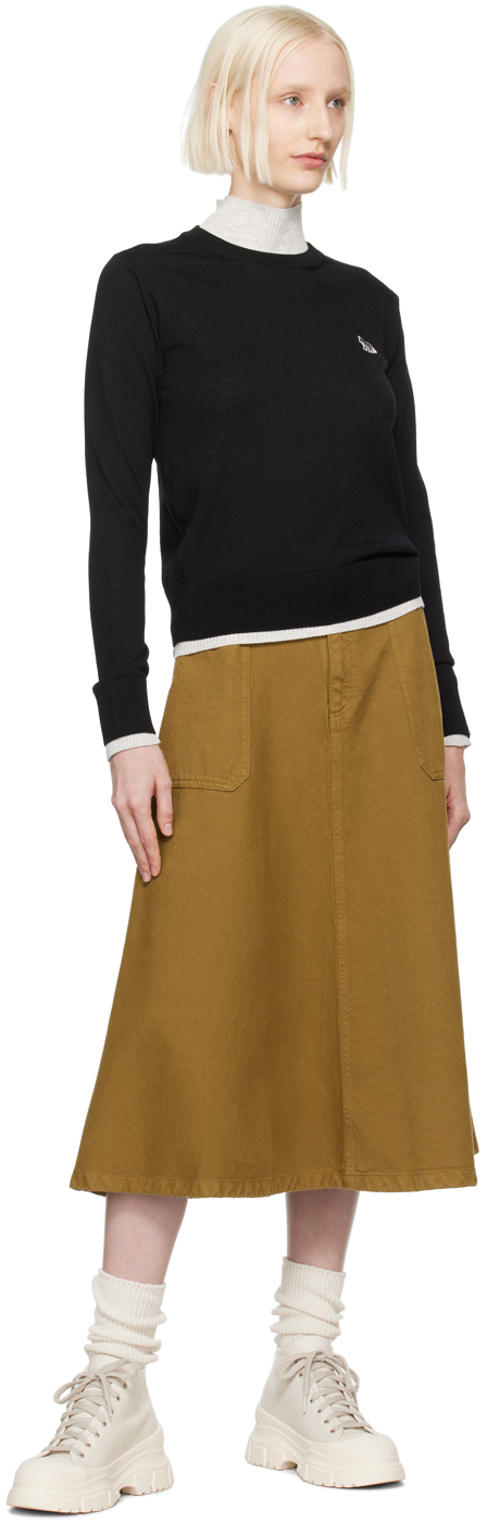 Maison Kitsuné Black Baby Fox Patch Regular Sweater In P199 Black