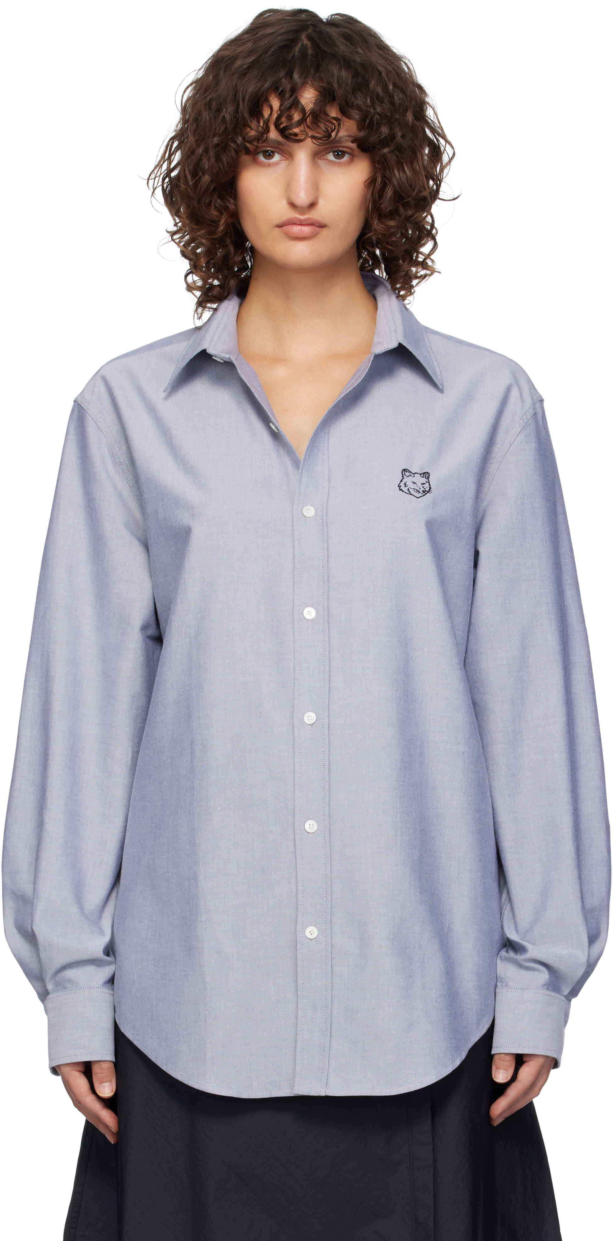 シャツ MAISON KITSUNE MM00405WC2047 Shirts Contour Fox Head Skate CONTOUR FOX HEAD SKATE SHIRT | Maison Kitsuné