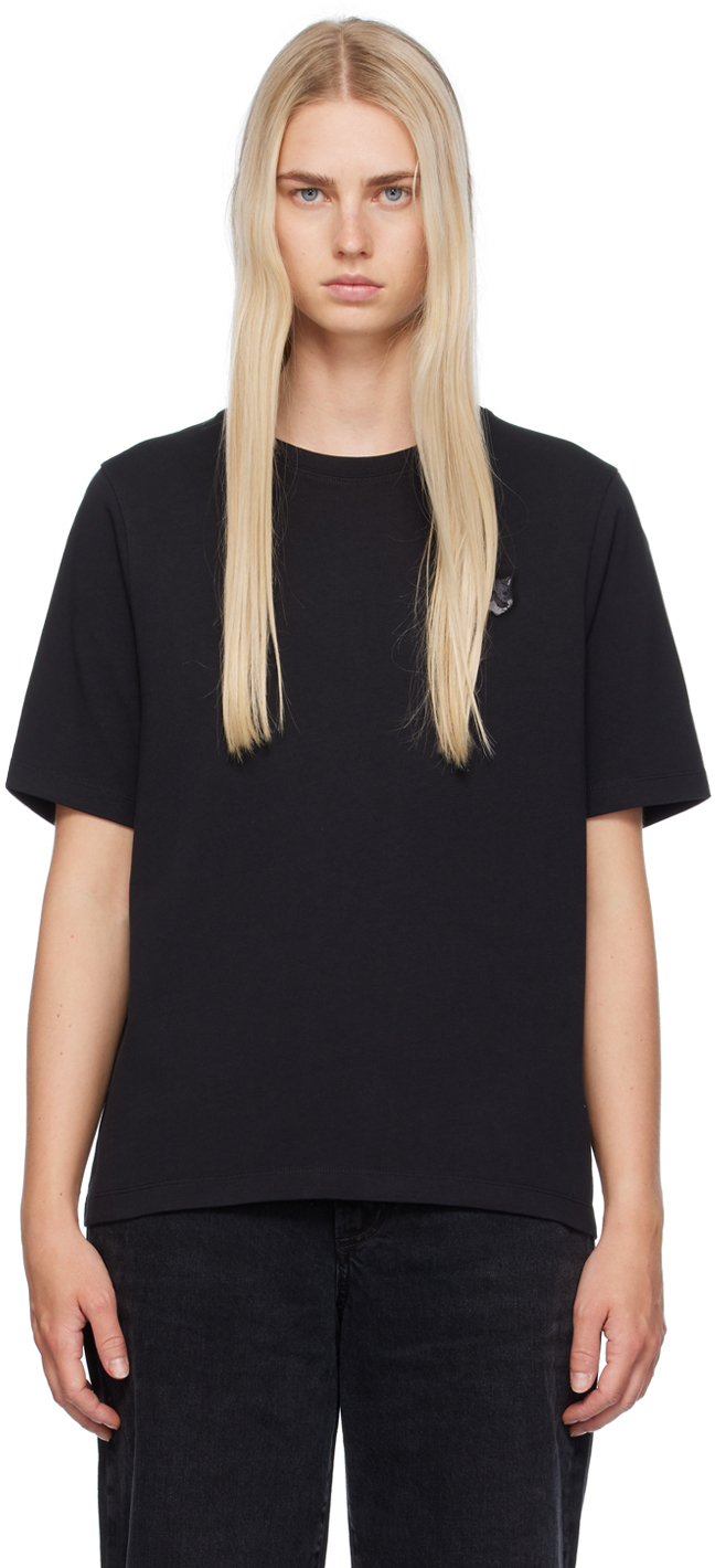 Shop Maison Kitsuné Black Bold Fox Head T-shirt In P199 Black