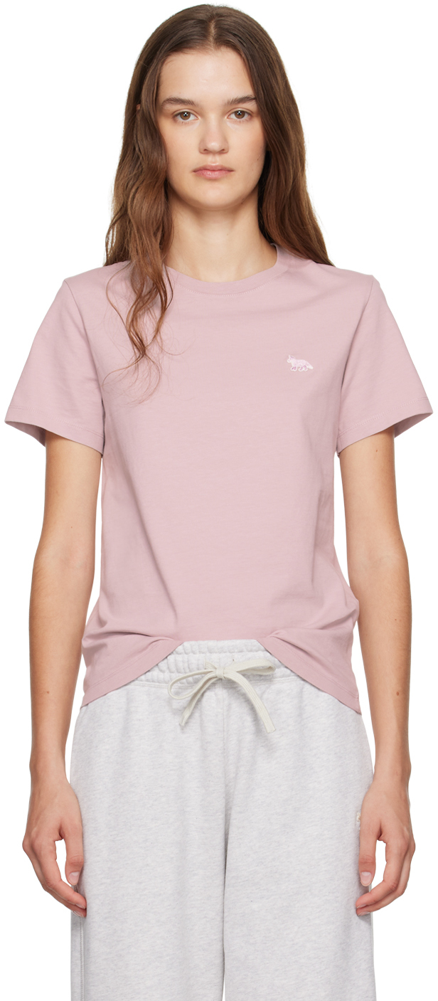 Shop Maison Kitsuné Pink Baby Fox Patch T-shirt In P604 Snapdragon