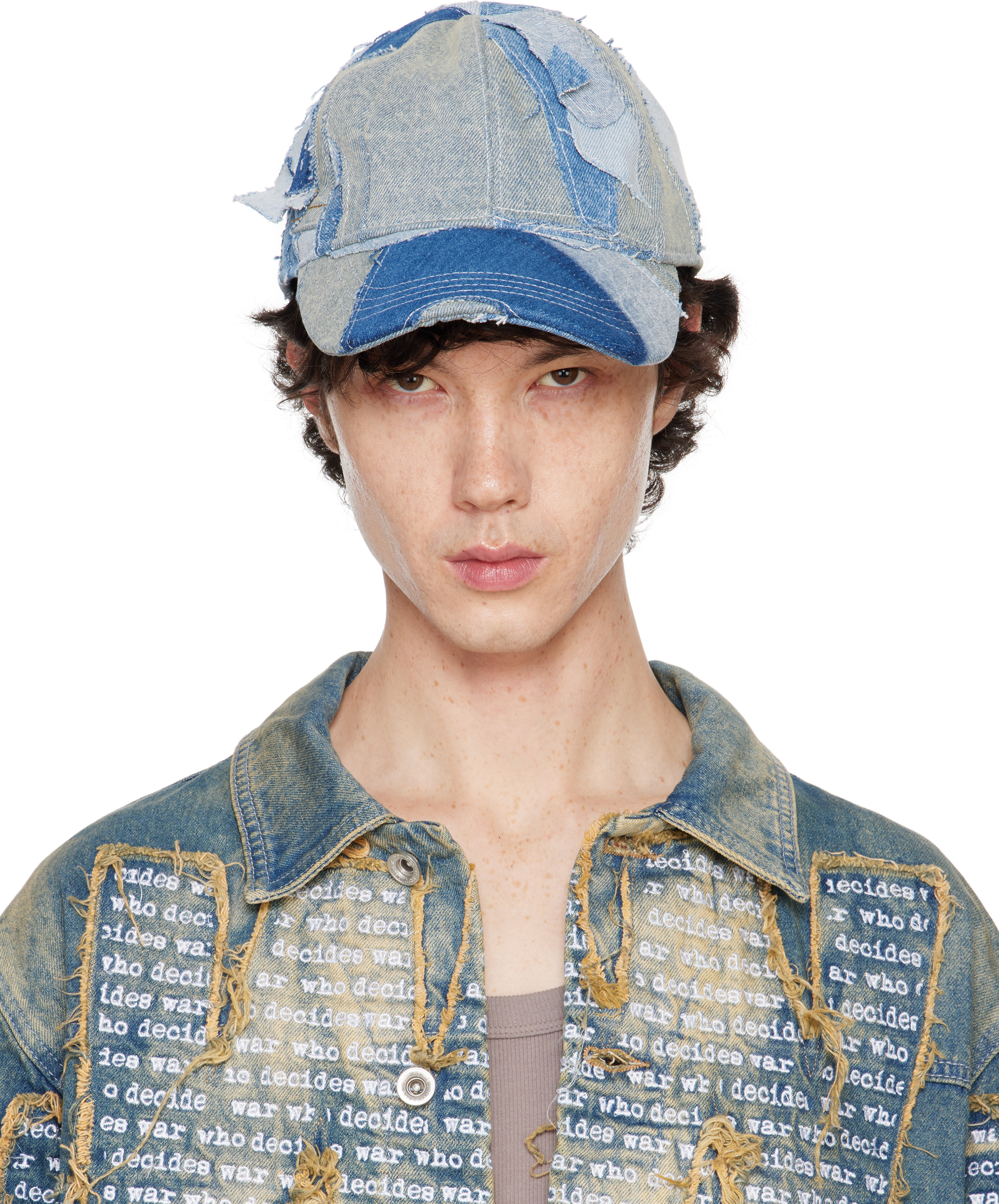 Who Decides War Blue Upcycled Cap In Sky