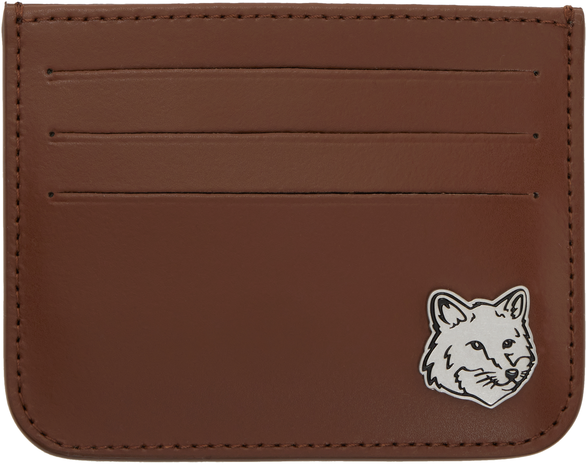 MAISON KITSUNÉ BROWN FOX HEAD CARD HOLDER 