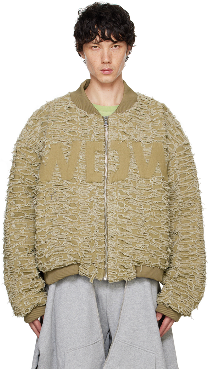 Shop Who Decides War Khaki Wdw Husk Bomber Jacket In Tan