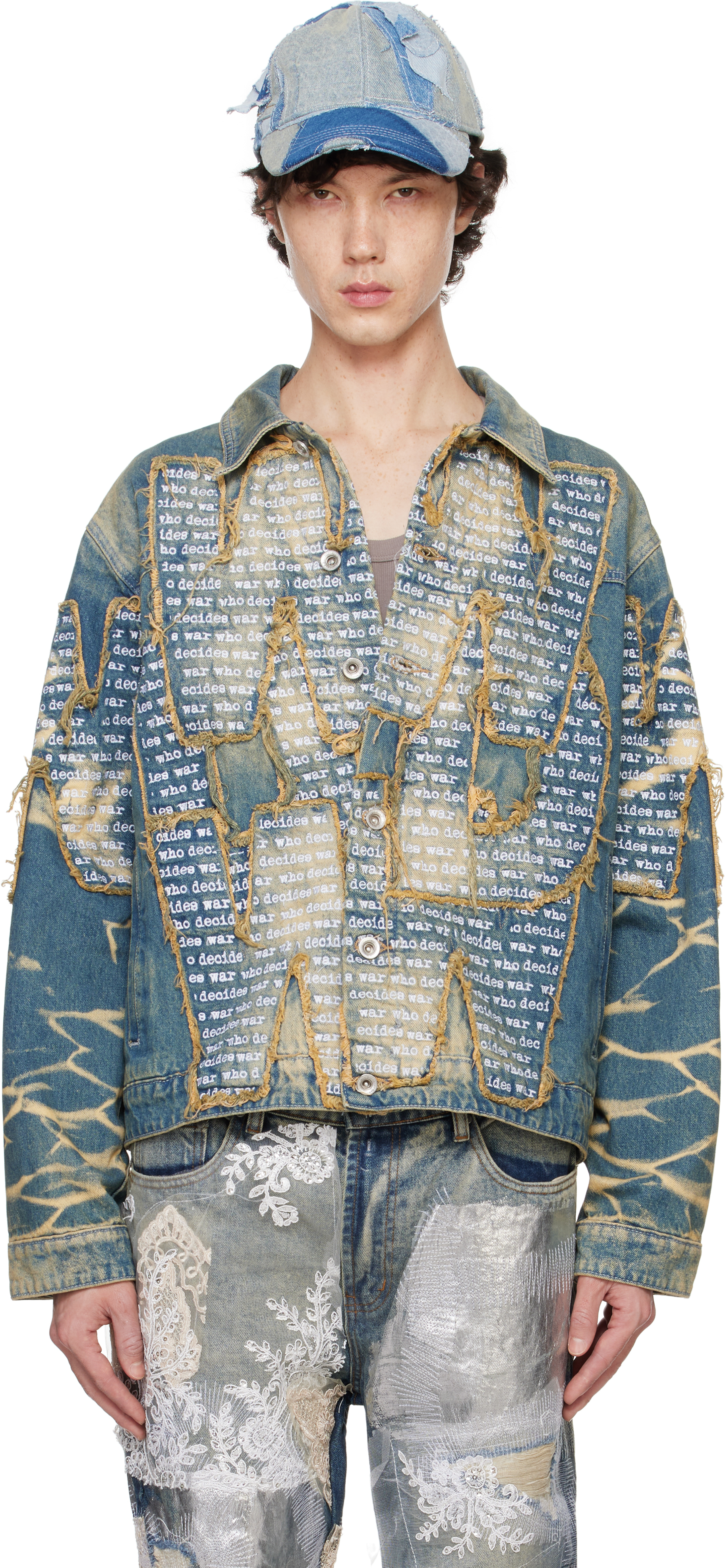 Who Decides War Blue Overlay Denim Jacket