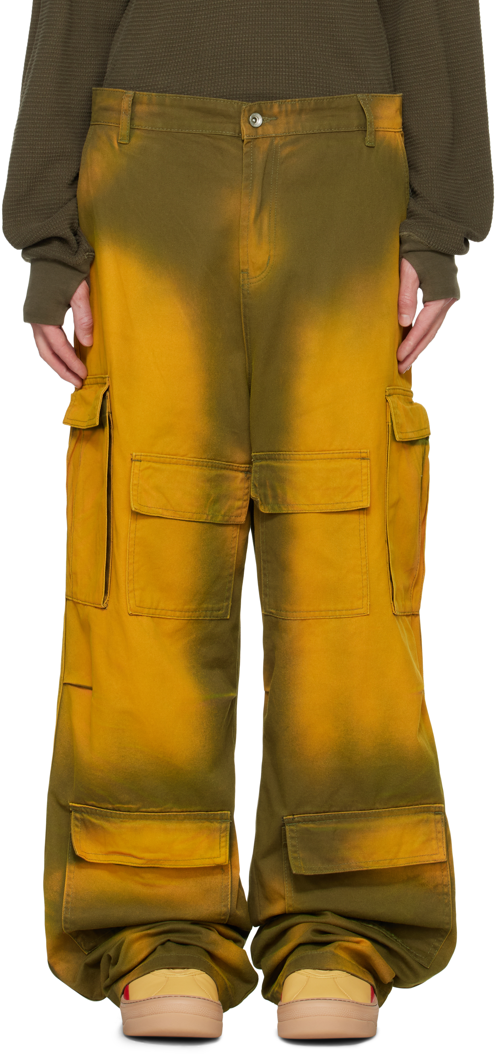 Who Decides War Green & Yellow Dusk Cargo Pants