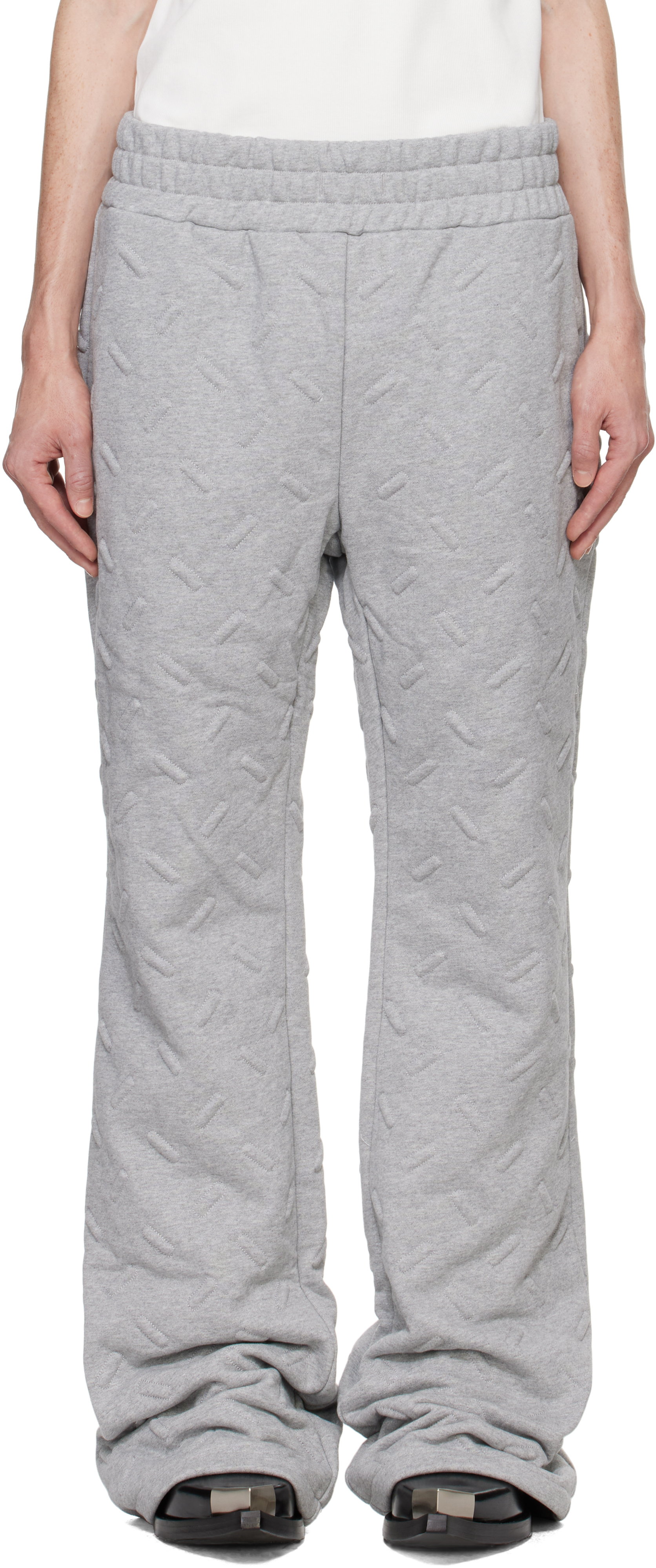 Who Decides War Gray Thread Plate Sweatpants In Vintage Grey