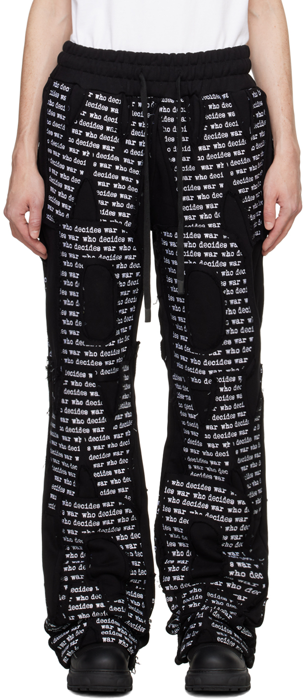 Shop Who Decides War Black Wdw Overlay Sweatpants In Coal