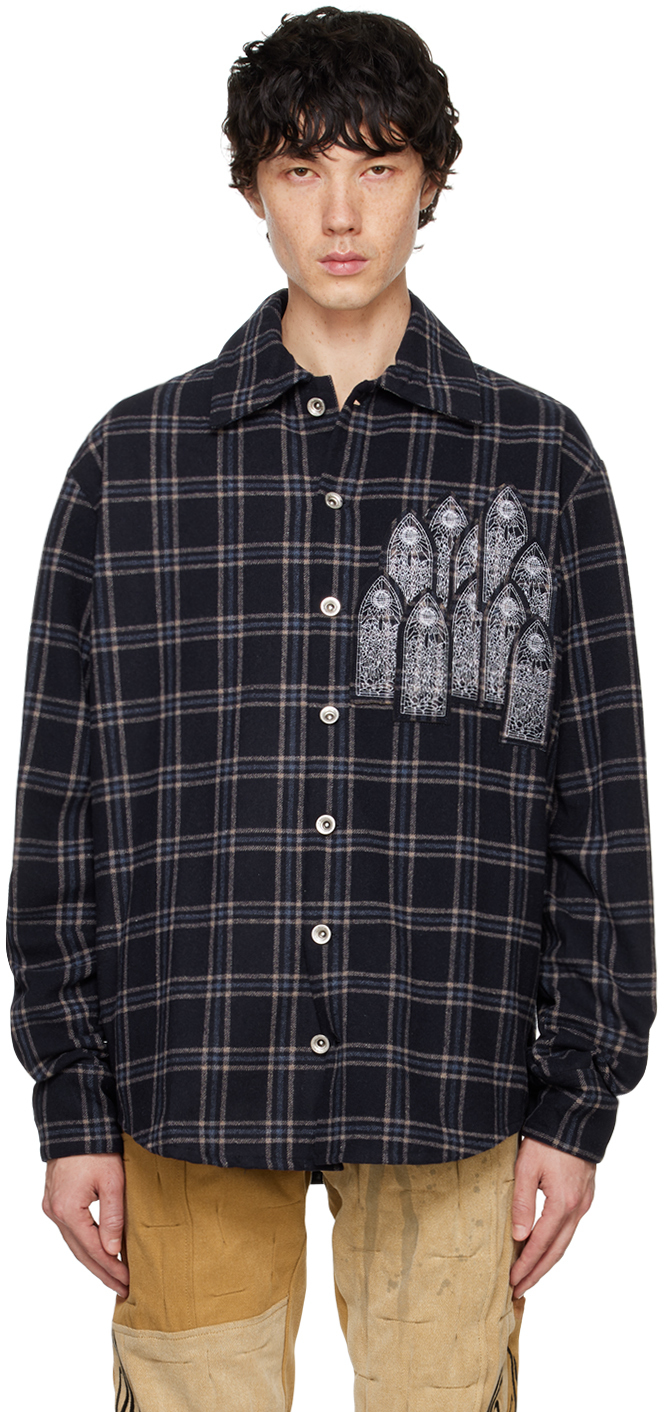 Shop Who Decides War Blue Heavy Duty Flannel Shirt In Indigo