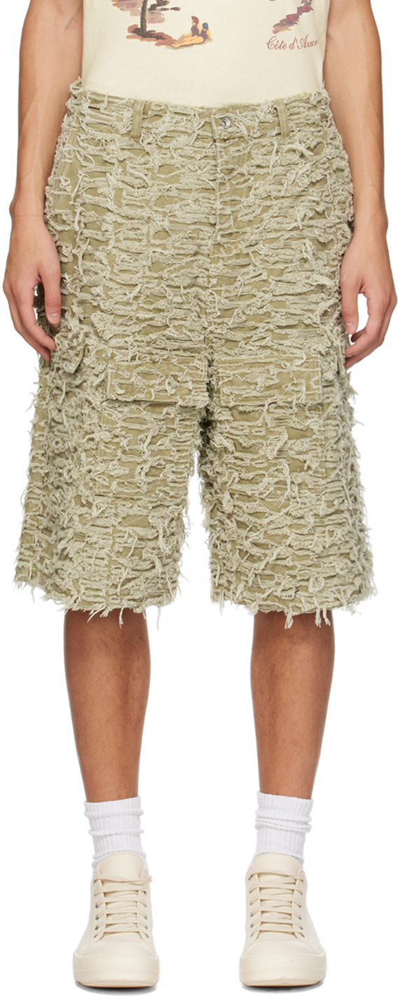 Shop Who Decides War Ssense Exclusive Tan Husk Denim Shorts