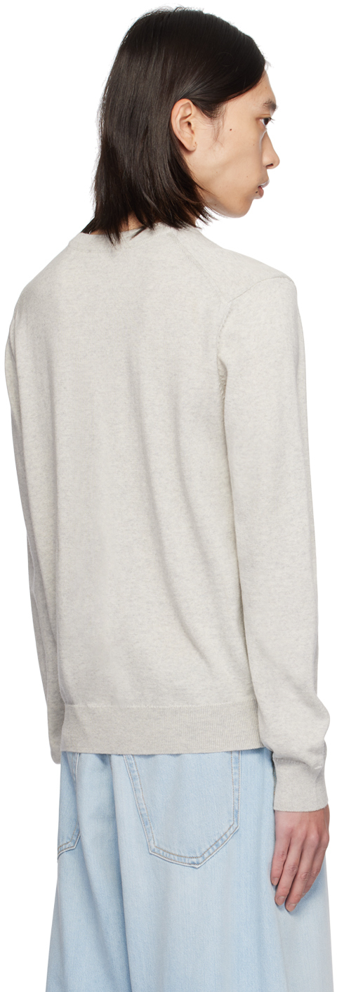 Shop Maison Kitsuné Gray Bold Fox Head Sweater In H120 Light Grey Mela