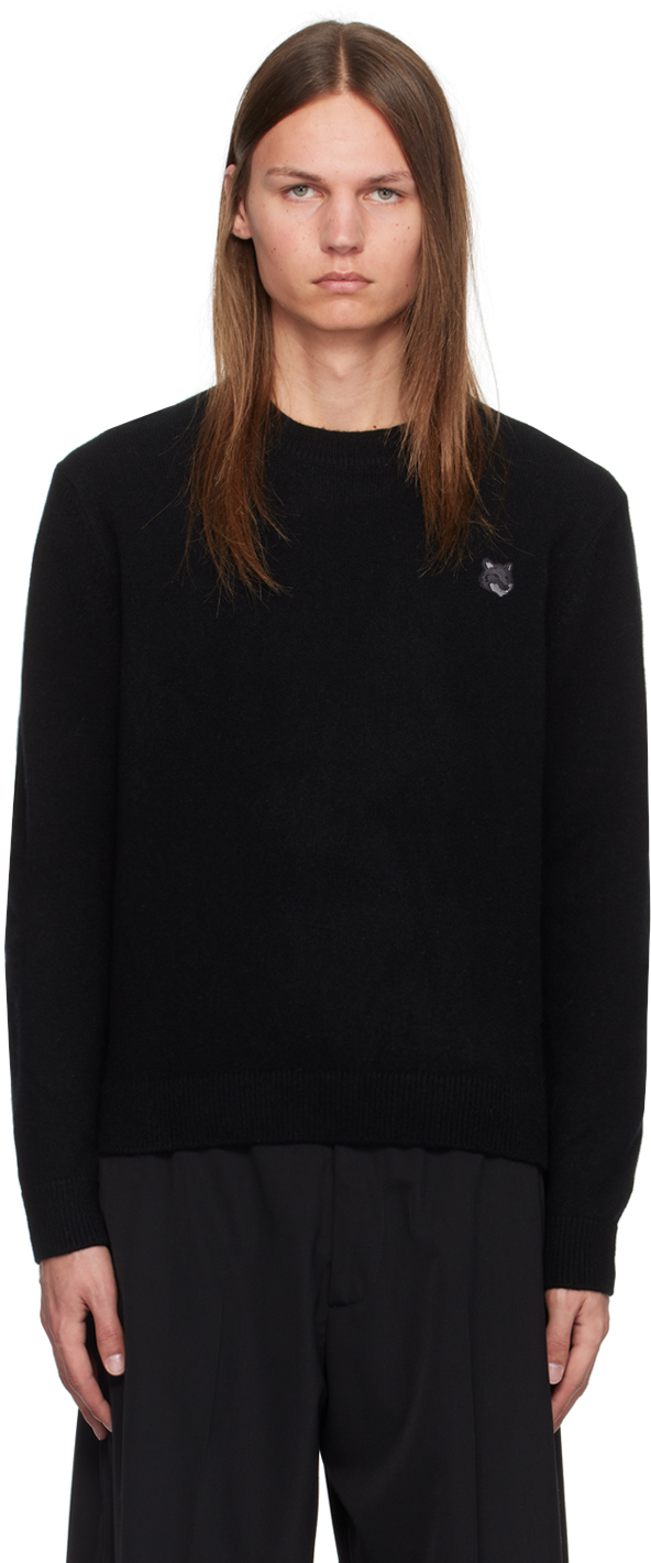 Maison Kitsuné Black Bold Fox Head Patch Sweater