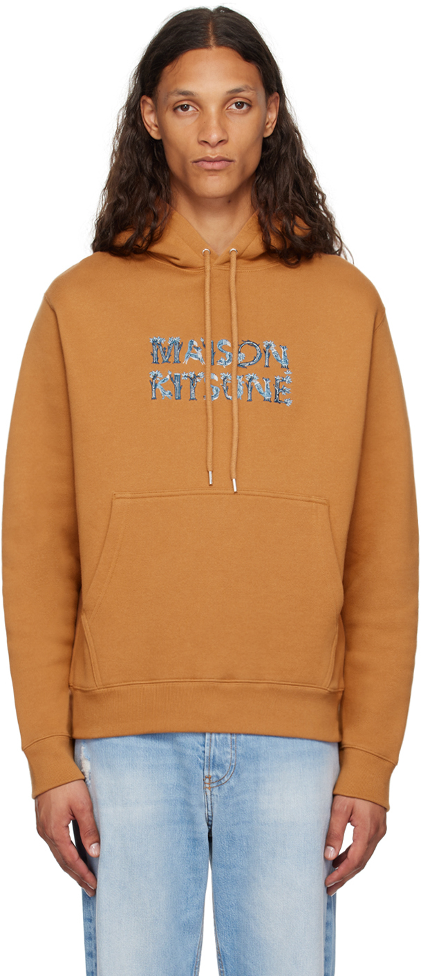 Maison Kitsuné Orange Woodland Alphabet Comfort Hoodie